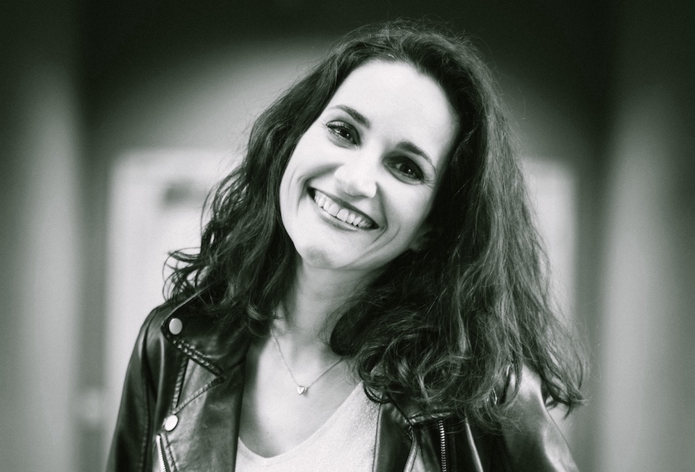 Portrait en noir et blanc de Christine Fonlupt
